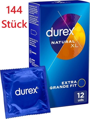Durex Natural XL Groß Kondome für Herren Mit Nominale Breite 60 mm 144 Stück