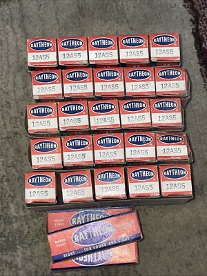12AS5 Vacuum Tubes Raytheon Lot Of 25 NOS - Untested