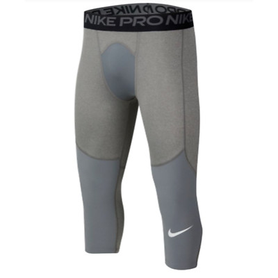 XL Nike Pro Big Kids Boys 3/4Length football Soccer sport Tights gray CK4542 091