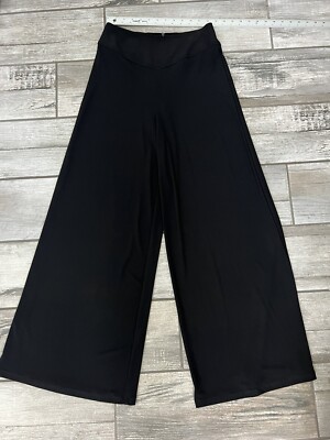 Bali Womens Black Dress Pants Size 6 Wide Leg Back Zip Slinky