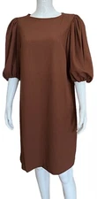 Preston & York Lailani Balloon Sleeved Dress In Chestnut Size 8 New NWT