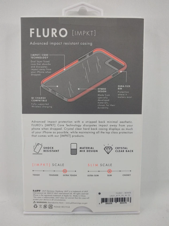 LAUT IPhone 8 Plus/7 Plus/6 Plus Case Fluro - White/Clear - Image 2 of 2