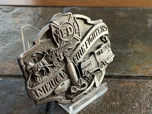 American Fire Fighters Fireman Firefighter Siskiyou Vintage Belt Buckle 1988 - Picture 5 of 11