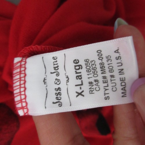 Jess & Jane Top Tunic Women Red Geometric Lagenlook Artsy Relaxed Flowy NWT USA - Picture 6 of 11