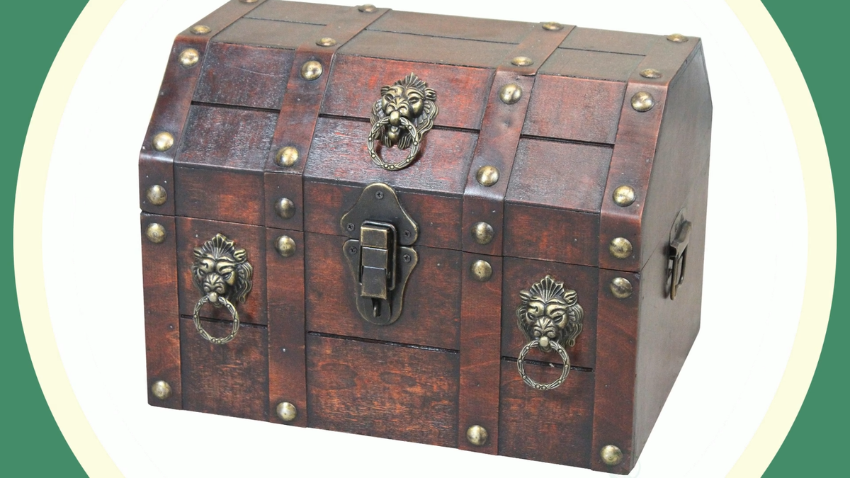 treasure chest tobacco Handmade Pirate Treasure Chest with Latch, Vintage Wooden Storage Trunk