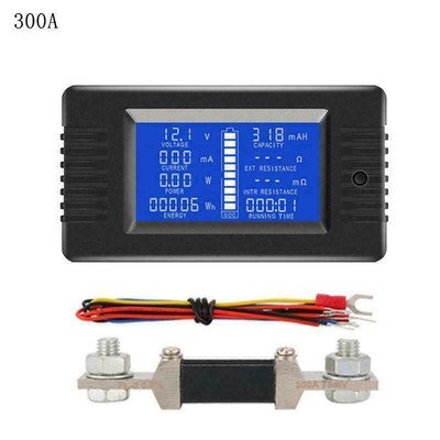 LCD Display DC Batteriemonitor Meter 0-200V Volt 50-300A für Autos RV Solar NEU