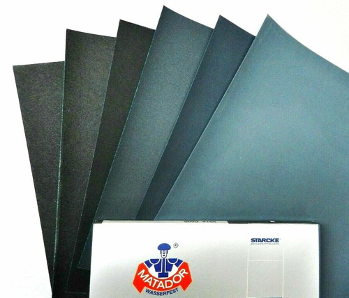 Sanding Sheets Sand Paper Half Sheets Matador Wet/Dry S/C Grit 80 10pc Germany - Picture 5 of 9