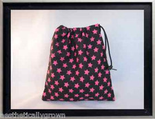 Gymnastics Leotard Grip Bags / Pink Stars on Black Gymnasts Birthday Goody Bag