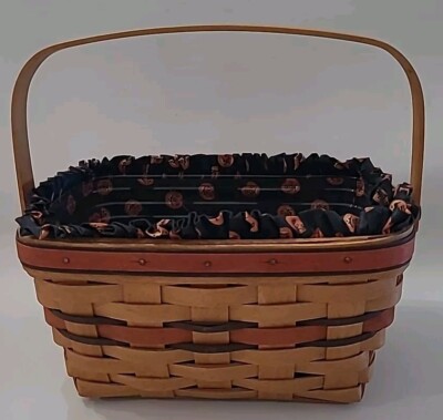 Vintage Longaberger BOO Basket 1994 Pumpkin Liner Plastic