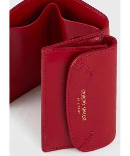 Giorgio Armani La Prima Palmellato Trifold Compact Wallet Leather in Pink w/Box! - Picture 4 of 5