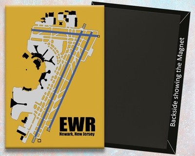 EWR Newark Airport Diagram Map Handmade 3.25'' x 2.25'' Fridge Magnet (MM10052)