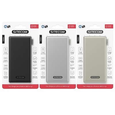 Powerbank 10000 mAh   SITECOM   15W Fast Charge   USB-C/USB-A   Neu OVP