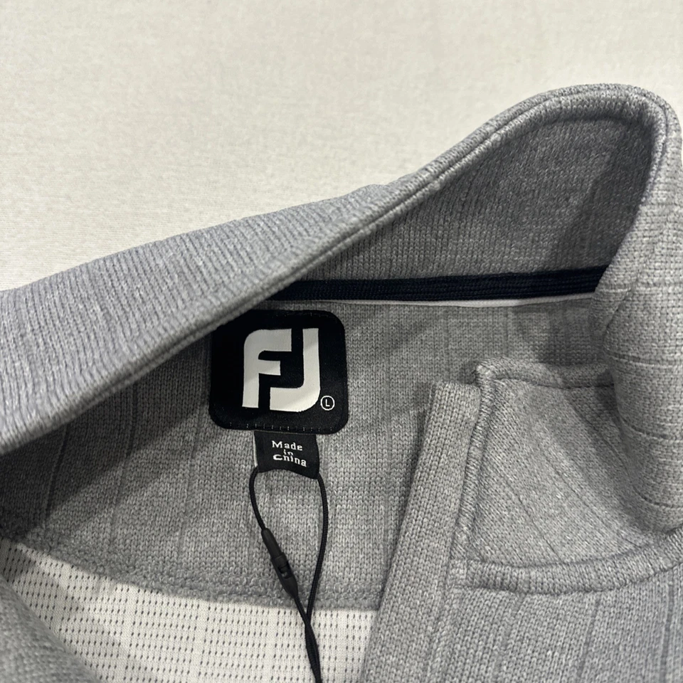 NWT Footjoy Sweater Gray Drop Needle 1/2 Zip Pullover Performance Size Large - Image 4 of 4
