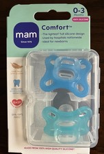 Mam Comfort Infant Baby Binky Pacifier Silicone 2 Pack 0-3 Months New