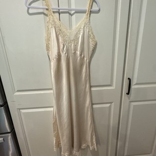 Vintage Heavenly Silk Lingerie by Fischer Silk Lace Nightgown Slip Dress