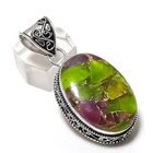 Natural Copper Tourmaline 925 Sterling Silver Jewelry Pendant 2.09" Love Gift L2