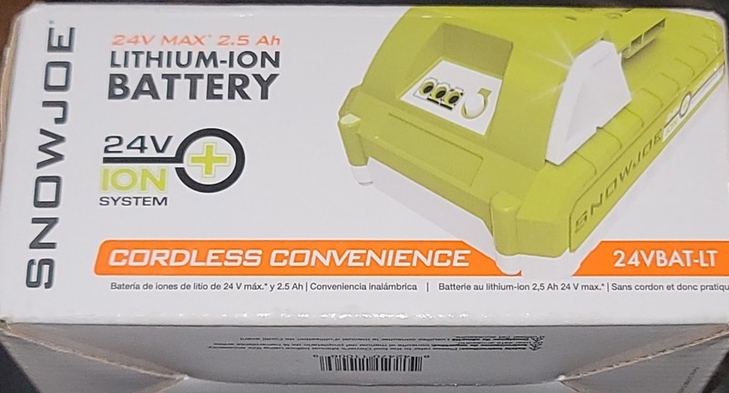 Snow Joe 24VBAT-LT Pro Lithium-Ion Battery 24 Volt | 2.5-Ah