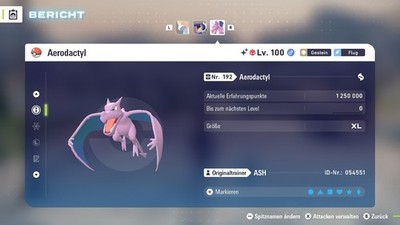 Shiny Elite Aerodactyl  Level 100 6IV + Max EV / DV  Für Pokemon Legenden Z-A