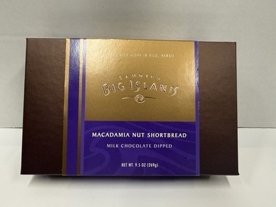 Big Island Candies Chocolate Dipped Macadamia Nut Shortbread Cookies 9.5oz Box
