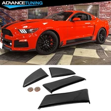 Fits 15-19 Ford Mustang Rear Window Louvers + Panel Side Scoops Vent Covers PP
