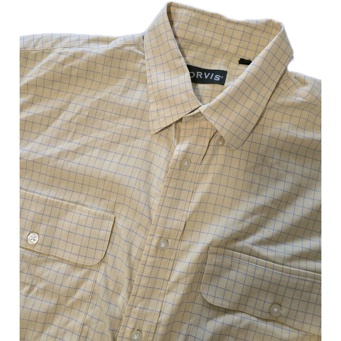 Orvis LS Button Down Hiking Camping Nylon Blend Shirt Mens Size XL EUC