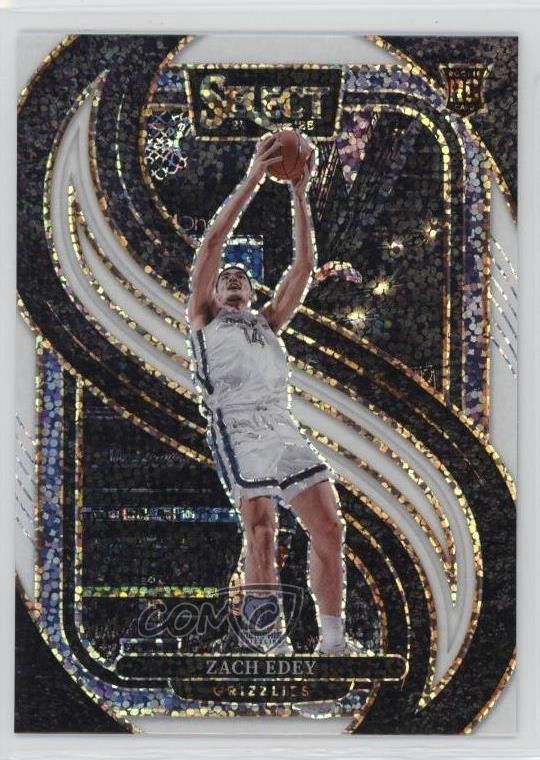 2024-25 Panini Select Premier Level White Sparkle Prizm Zach Edey Rookie RC 5i3