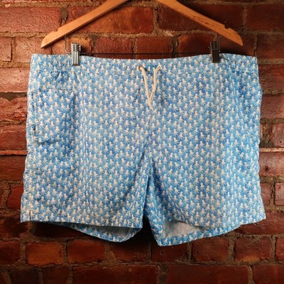 MC2 Saint Barth Mens XL Swim Trunks Blue Octopus Print Board Shorts St Barth