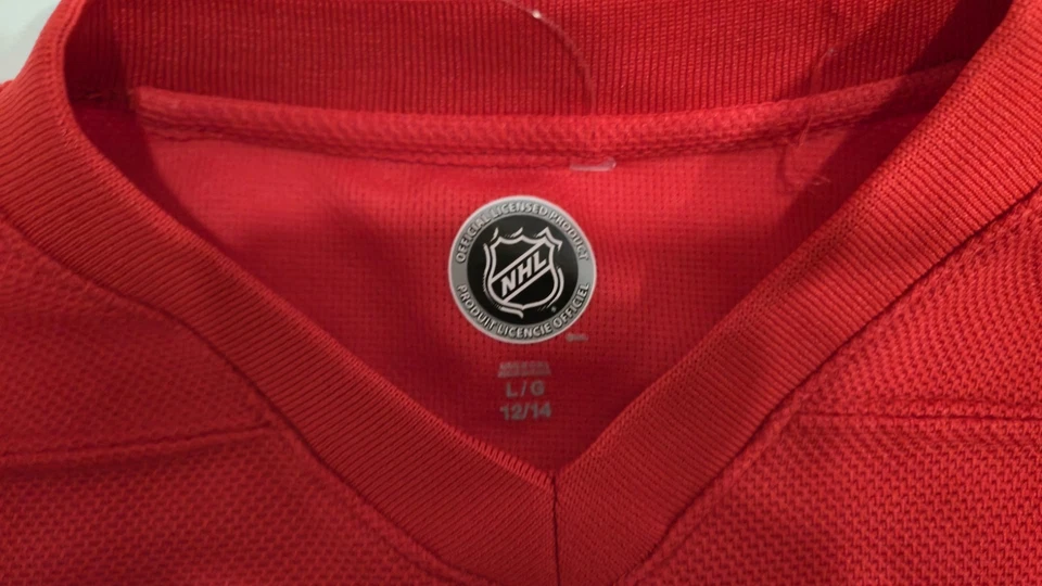 Camiseta deportiva de hockey vintage juvenil LG 12/14 Detroit Red Wings | Licencia | Cuello en V Foto 2 de 4