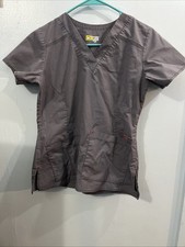 Wonder Wink Flex Gray Scrub Top Women Size XS X-Small 4 Pockets Style 6108