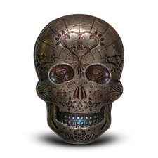 10 oz Monarch Silver Day of the Dead Heart Skull (New) 83.39 per troy oz