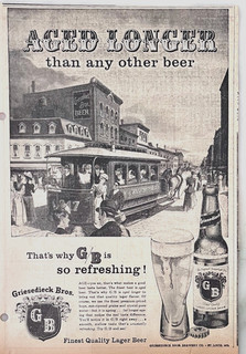 1956 newspaper ad for Griesedieck Bros. Beer Trolley car in St. Louis