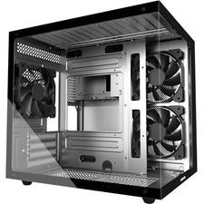 MATX PC Case,270 Panoramic Tempered Glass Panel Gaming PC Case,3 Fans Pre-In...