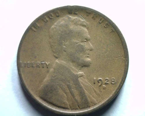 1928-D LINCOLN CENT PENNY VERY FINE+ VF+ NICE ORIGINAL COIN BOBS COINS 99c SHIP