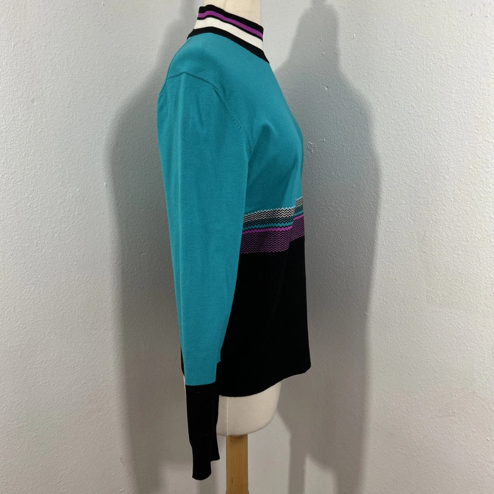 Per Se свитер женщин большой Colorblock пуловер опрятный Y2K 90-х - Изображение 4 из 4