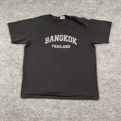 Bangkok Thailand Souvenir Shirt Large 22x25 Black Arch-Spellout