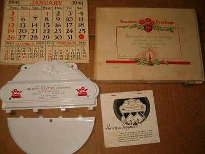Oelwein Elevator Company Iowa 1941 Advertising Calendar Metal  by  C E Erickson