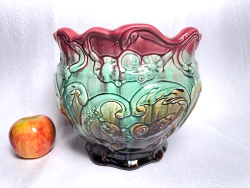Art Deco Weller Pottery Planter Jardiniere Flower Pot Majolica Nouveau Pink 10x9