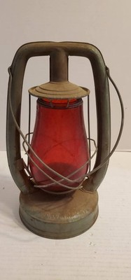Vintage Embury Air Pilot BE Co Laterne Lampe rote Kugel Sternboden Warschau NY USA