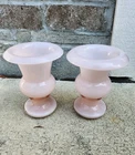 Pair Of Fenton Light Pink Glass Vases