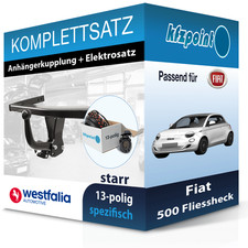 WESTFALIA Anhängekupplung starr und E-Satz 13polig für Fiat 500 Fliessheck 07-