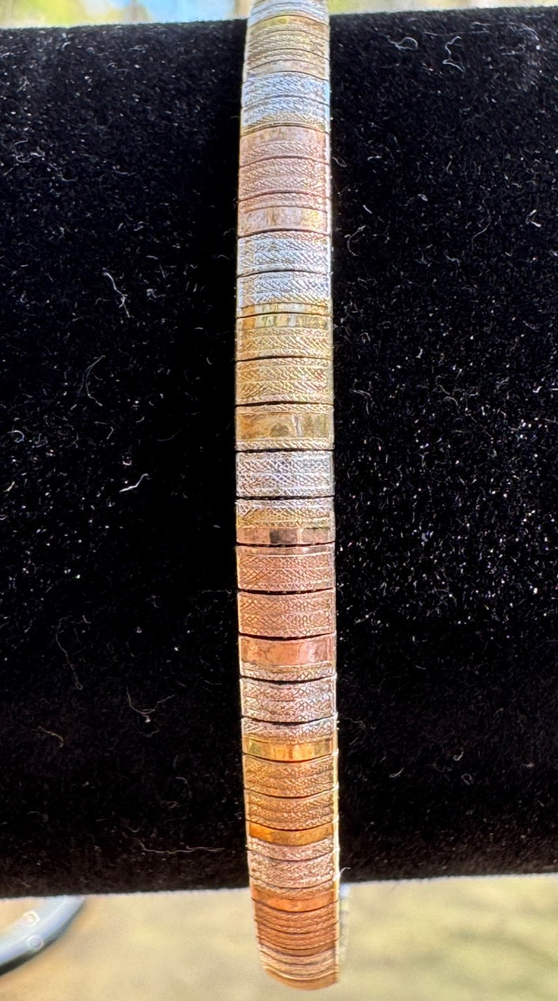 Tri Color Flexable Bangle Bracelet - image 1