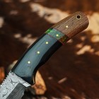 8.7" inch Damascus Steel Hunting Knife Full Tang Hybrid Handle Leather Sheath — photo 9