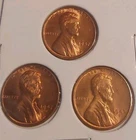 Total Three 1947 P D S Lincoln Wheat Penny Red 1C GemBU 3 Pc Collection FreePost