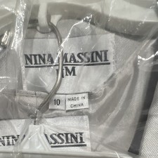 Nina Massini Silver Skirt Suit Set, Regular Size 10