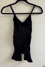 SKIMS Black Firm Shapewear Bodysuit L/XL One Piece Stretch Nylon Blend
