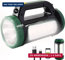 Solar Rechargeable LED Searchlight Spotlights, Super Bright 10000LM Handheld Spo