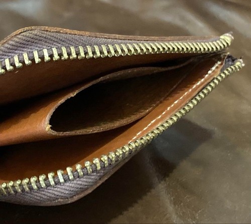 RRL RALPH LAUREN Leather Round Zip Coin case Wallet Brown Unused Rare - Picture 5 of 11