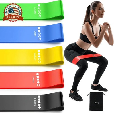 Resistance Bands for Working Out, 5-Pack Elastic Exercise Bands for Strength Tra