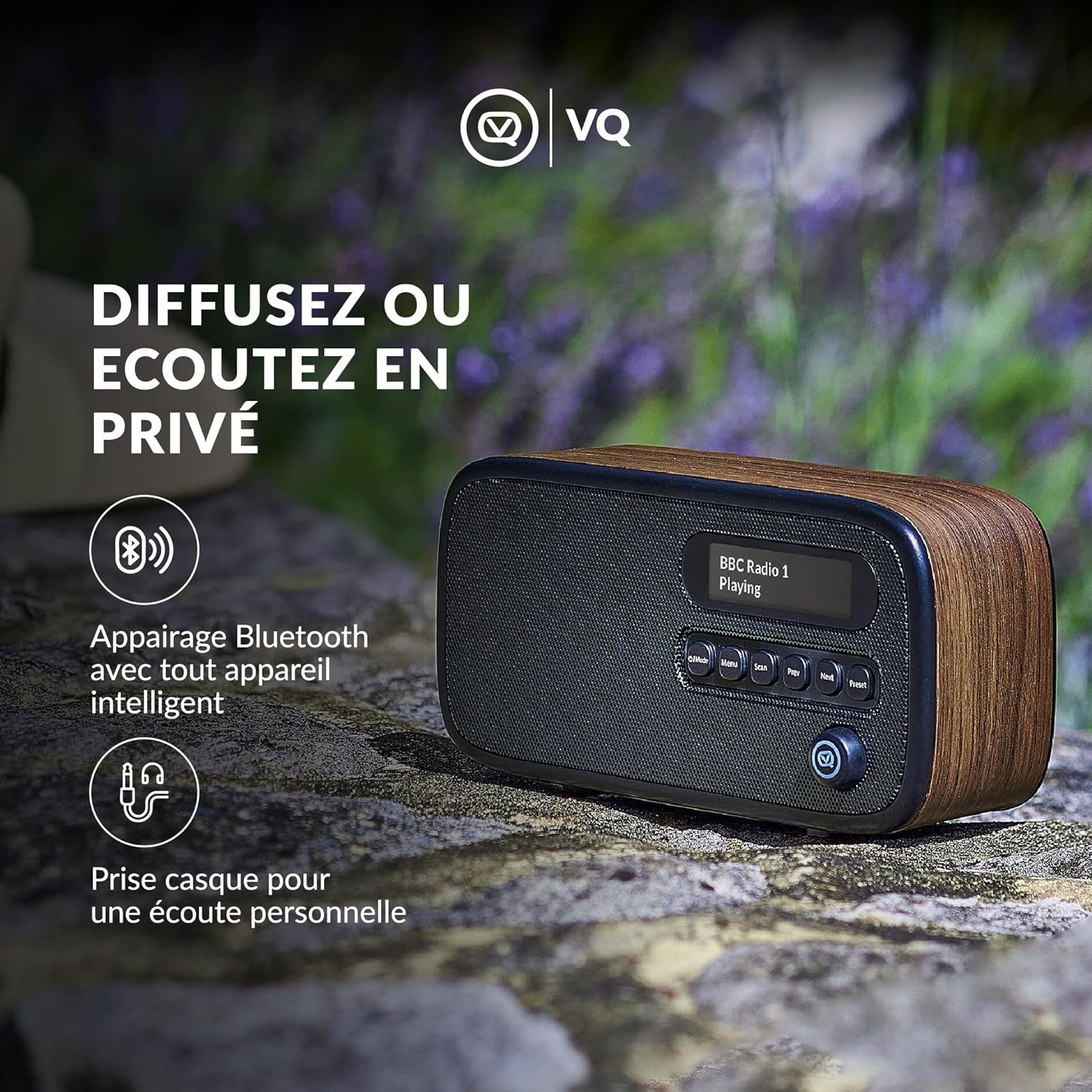 Radio portable DAB+ FM VQ Dexter avec 60 préréglages et son stéréo LCD - 3