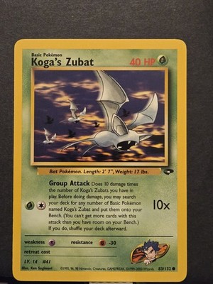 Koga's Zubat 83/132 Pokémon Gym Challenge Unlimited 2000 English Regular